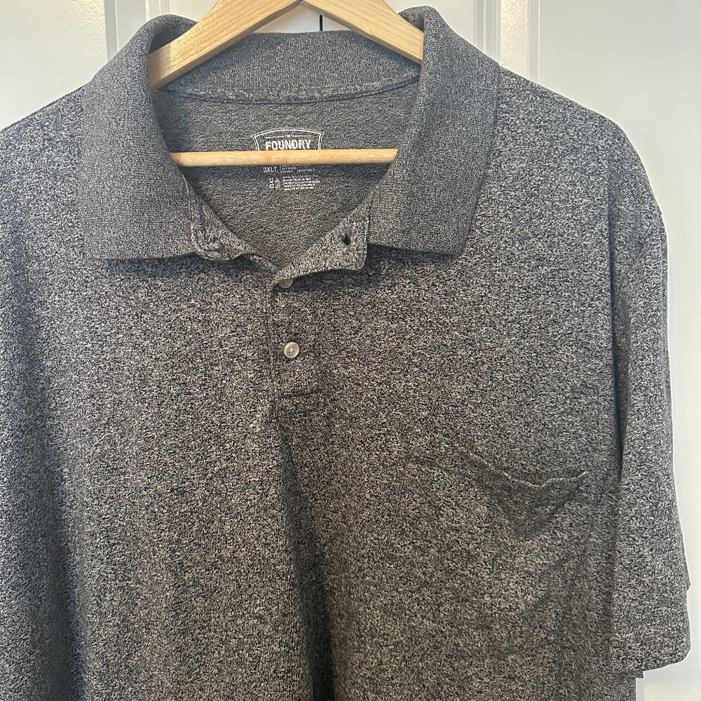 Foundry Gray Men's Polo Shirt - 3XLT